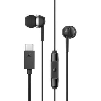 Auriculares Intrauditivos Sennheiser CX 80U con Cable USB-C, Micrófono Integrado y Control Remoto - Negro