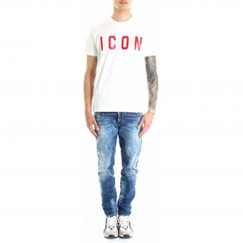 Dsquared2 Men's White Icon Print T-Shirt Size S