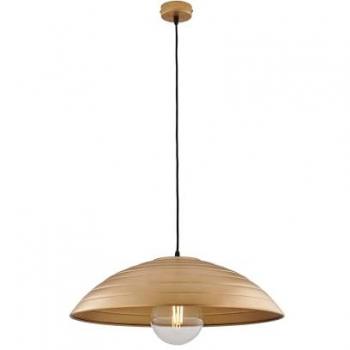 Suspensión moderna de 1 luz en hierro lacado negro con decoración de oro y cable textil regulable, diámetro 50 cm