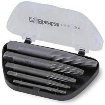 Juego de 5 extractores cónicos Beta Tools 1430/S5 para tornillos y espárragos rotos en caja de acero aleado