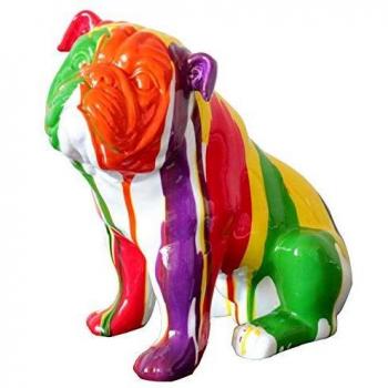 Figura Bulldog Sentado Kuatéh Nun 29x16x28 cm Multicolor