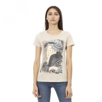 Trussardi Action Beige Short Sleeve Cotton Blend Tee - XS