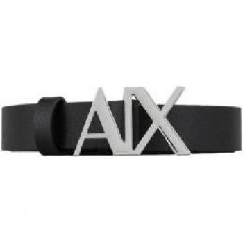 Armani Exchange Women's Classic Black Leather Belt 95cm - Casual Style 2024