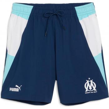 Pantalón Corto Deportivo Puma OM 2023/24 - Pantalones cortos de fútbol, diseño oficial del Olympique de Marsella, tejido ligero y transpirable, tecnología que absorbe la humedad, ajuste cómodo, logotipo bord