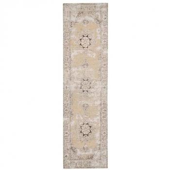 Alfombra Runner Beige y Marrón 80 x 300 cm Estilo Oriental Envejecido