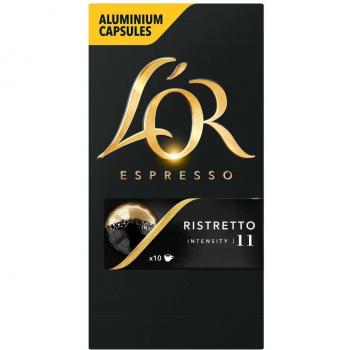 L'Or Espresso Café Ristretto Intensidad 11 - 100 cápsulas de aluminio compatibles con máquinas Nespresso