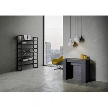 Consola extensible 90x48/296 cm efecto madera antracita espatulado