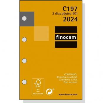 Recambio Anual Finocam Classic 2024 C197 601 Español 56x89mm Enero-Diciembre (12 meses) 2 Días por Página