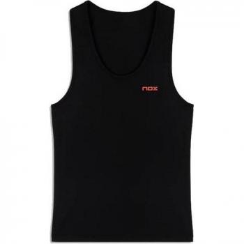 Camiseta Tirantes Nox Team Fit Pádel Mujer Corte Entallado Negra