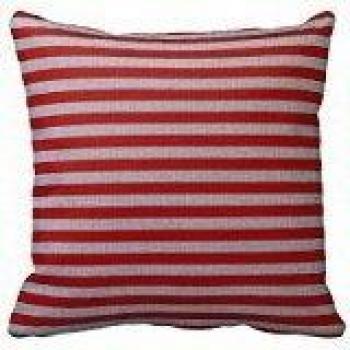 Romantichouse Cotton Linen Square Decorative Light Blue And Red Stripes Throw Pillowcase