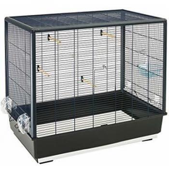 Jaula para pájaros Savic Primo 60, ideal para aves pequeñas, con dimensiones de 60 x 38 x 70 cm, estructura metálica y bandeja extraíble para fácil limpieza, incluye comederos y perchas