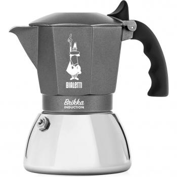 Bialetti Brikka Induction Cafetera Italiana Espresso para 4 Tazas, Apta para Todo Tipo de Cocinas incluida Inducción, Negro/Acero Inoxidable
