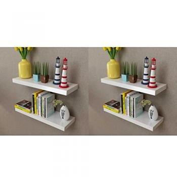 vidaXL Wall Shelves 4 pcs White 60 cm