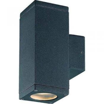 Aplique de pared Novolux Lighting CUB para uso exterior, con dos focos GU10 de 4,5W cada uno, diseño up&down, fabricado en aluminio antracita y dimensiones H17,1 cm,