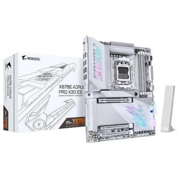 Placa Base GIGABYTE X870E AORUS PRO X3D ICE AM5 ATX - Soporta AMD Ryzen 9000, VRM Digital 18+2+2 Fases, hasta 9000Hz DDR5