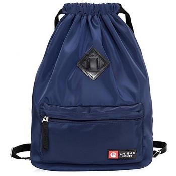 Risefit - Mochila impermeable con cordón para gimnasio, yoga, viaje, para chica  , azul oscuro