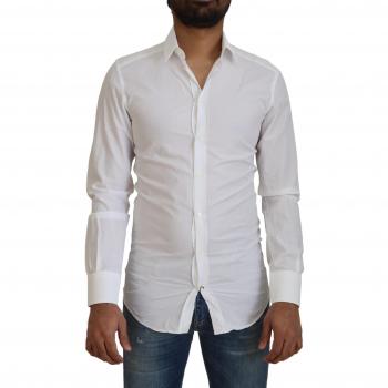 Dolce & Gabbana White Cotton Slim Fit Formal Dress Shirt - Size XS