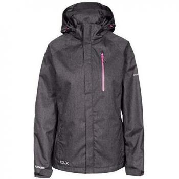 Trespass Tiya - Chaqueta impermeable con capucha extraíble para mujer, Mujer, Chaqueta impermeable con capucha extraíble., FAJKRAO10001_BKMXXS, Negro Marl, XXS