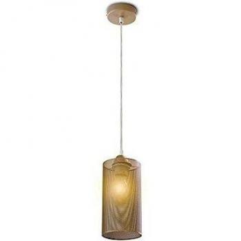 Lámpara Colgante de Metal Traforado E27 1mt Ø130mm Color Oro Champán