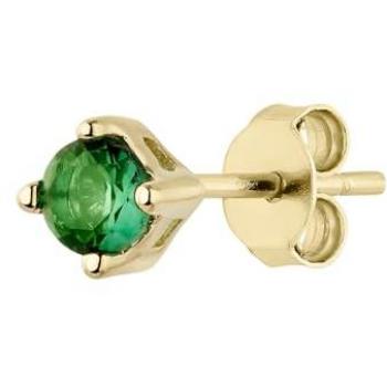 Piercing Luz de Plata 925 Bañado en Oro Amarillo 18k con Circonita Verde y Cierre a Presión