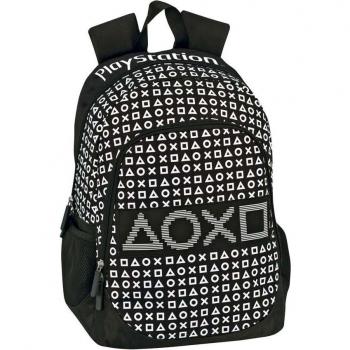 Mochila Perona Playstation con Diseño de Símbolos y Compartimento para Portátil