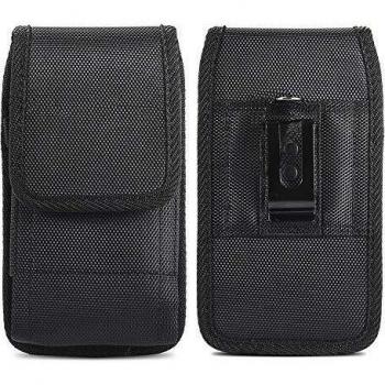 Funda Universal con Clip de Cinturón para Samsung Galaxy A40 / J3 J5 2017 / S10e S10 Lite S6 S7 Teléfono Móvil Vertical/Horizontal Nylon Bolsa de la Cintura Cover Negro