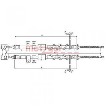 Cable de Freno de Mano Metzger 10.5335 - Cofle Seilzug para Feststellbremse