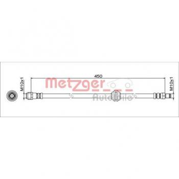 Latiguillo de freno METZGER 4111775 para Mercedes Evito, Marco V-Klasse y Vito, flexible de freno