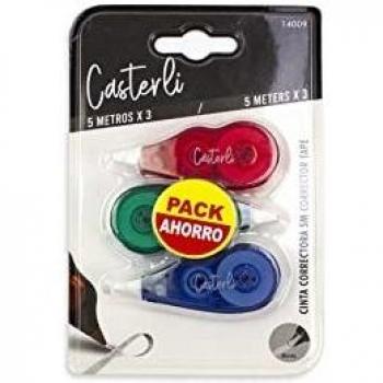 Casterli - Cinta Correctoras de Escritura en Rodillo Corrector y Pincel para Suministros de Oficina y Papelería