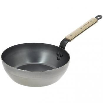 Sartén honda de hierro Mineral B Bois 24 cm con mango de madera