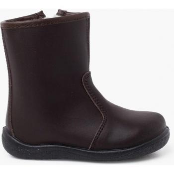 Botas de bebé niña de piel lavable lisas con cremallera
