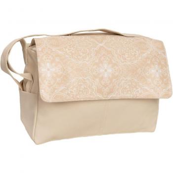 Bolso Nubes Beige - Bolso para silla de paseo Babyline, material de piel, color beige, diseño con estampado de nubes