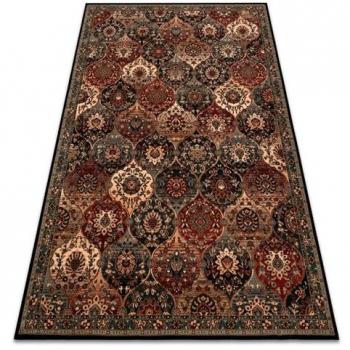 Alfombra de lana Kashqai 4373 500 oriental enjerado verde/burdeos 200x300 cm