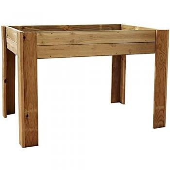 PLANTAWA Mesa de Cultivo Ceres 120, Mesa Rectangular Grande para Huerto Urbano, Mesa de Cultivo Madera, 120 x 80 x 80 cm, Jardinera Exterior para Terraza Jardín Monta tu Huerto Grande