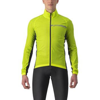 Chaqueta cortavientos Castelli Squadra Stretch Verde Lima Eléctrico Gris - L