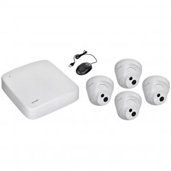 Tenda Kit de Vigilancia K4P-4CR - Sistema de seguridad con 4 cámaras, resolución HD, visión nocturna, conectividad Wi-Fi, detección de movimiento y acceso remoto a través de aplicación móvil