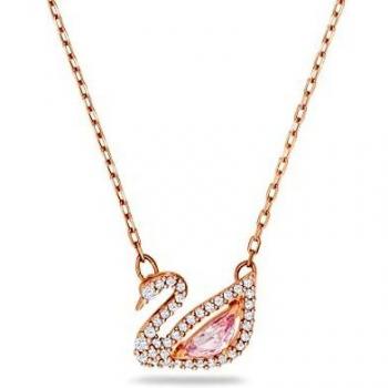 Swarovski Dazzling Swan Necklace, Swan, Pink, Rose Gold-Tone Plated