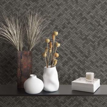 Noordwand Papel Pintado Botanica Rattan Wickerwork Negro y Gris - Panel Mural para Pared, Decoración Interior, Dormitorio, Color Beige, Marrón y Beige