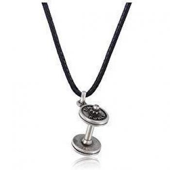 Colgante de Hombre Time Force TJ1006C03 con Forma de Mancuerna Bañado en Plata (40mm-70cm)