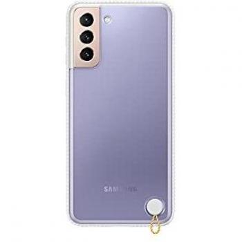Samsung Galaxy S21 Plus 5G Clear Protective Cover, Transparente con Borde Blanco, Modelo EF-GG996CW