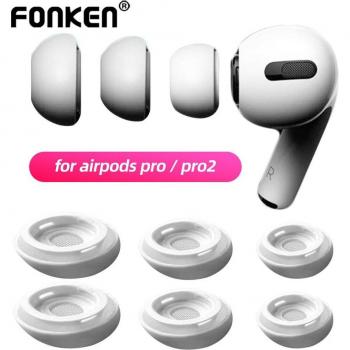 Fonken Auriculares de Silicona Suave con Estuche para Apple Airpods Pro/Pro 2 - Tapones y Accesorios Pro2 M Blanco