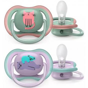 Philips Avent Ultra Air Chupetes para Niña 6-18 meses, Pack de 2 Unidades, Decorados