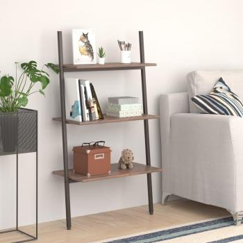 Estantería inclinada 3 niveles 64x34x116cm Marrón claro, Marrón oscuro, Negro Mueble Almacenaje Estantería para Oficina, Estudio, Dormitorio Estantería/Librería/ mueble de
