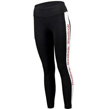 Reebok Linear Logo Poly Tight Mallas, Mujer, Negro/Blanco, S