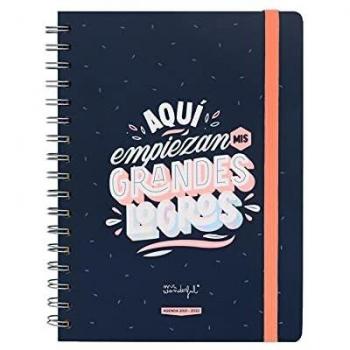 Mr. Wonderful Agenda clásica 2021-2022 Semana vista - Aquí empiezan mis grandes logros, Multicolor