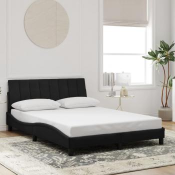 Estructura de cama sin colchón de terciopelo negro 120x200 cm
