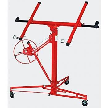 Elevador de paneles de yeso XXL Wiltec - Capacidad máxima 68 kg, altura ajustable 140-350 cm, ancho máximo 2,90 m, con 3 ruedas y freno para manejo fácil por una persona