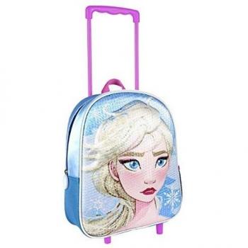 Cerdá, Mochila con Ruedas Infantil 3D de Frozen 2 con Lentejuelas-Licencia Oficial Disney Studios Unisex niños, Multicolor, 260X310X100MM