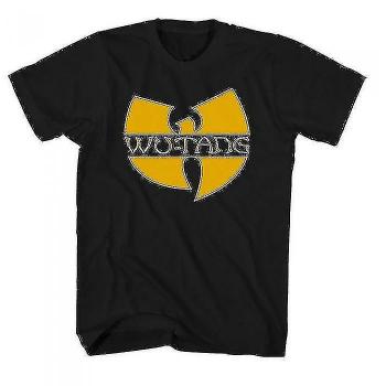 Camiseta de algodón negra para niños con logo Wu-Tang Clan, talla 11-12 años
