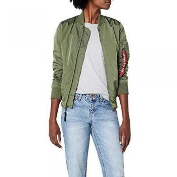Alpha Industries Women's MA-1 TT Bomber Jacket in Sage Green, Size L
